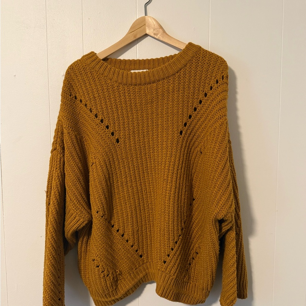 Topshop Mustard Crew Neck Sweater